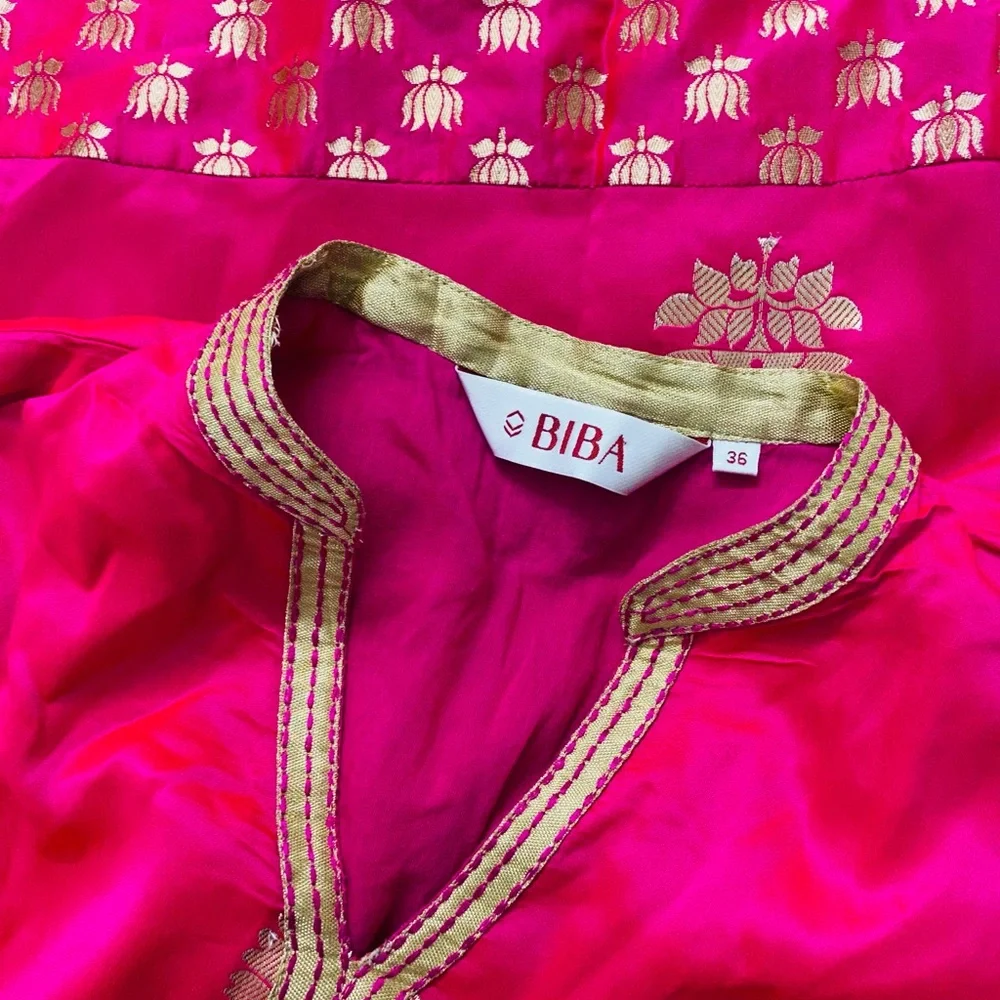 Pure soft silk fuchsia pink kurti!!!! - Picture 5 of 5